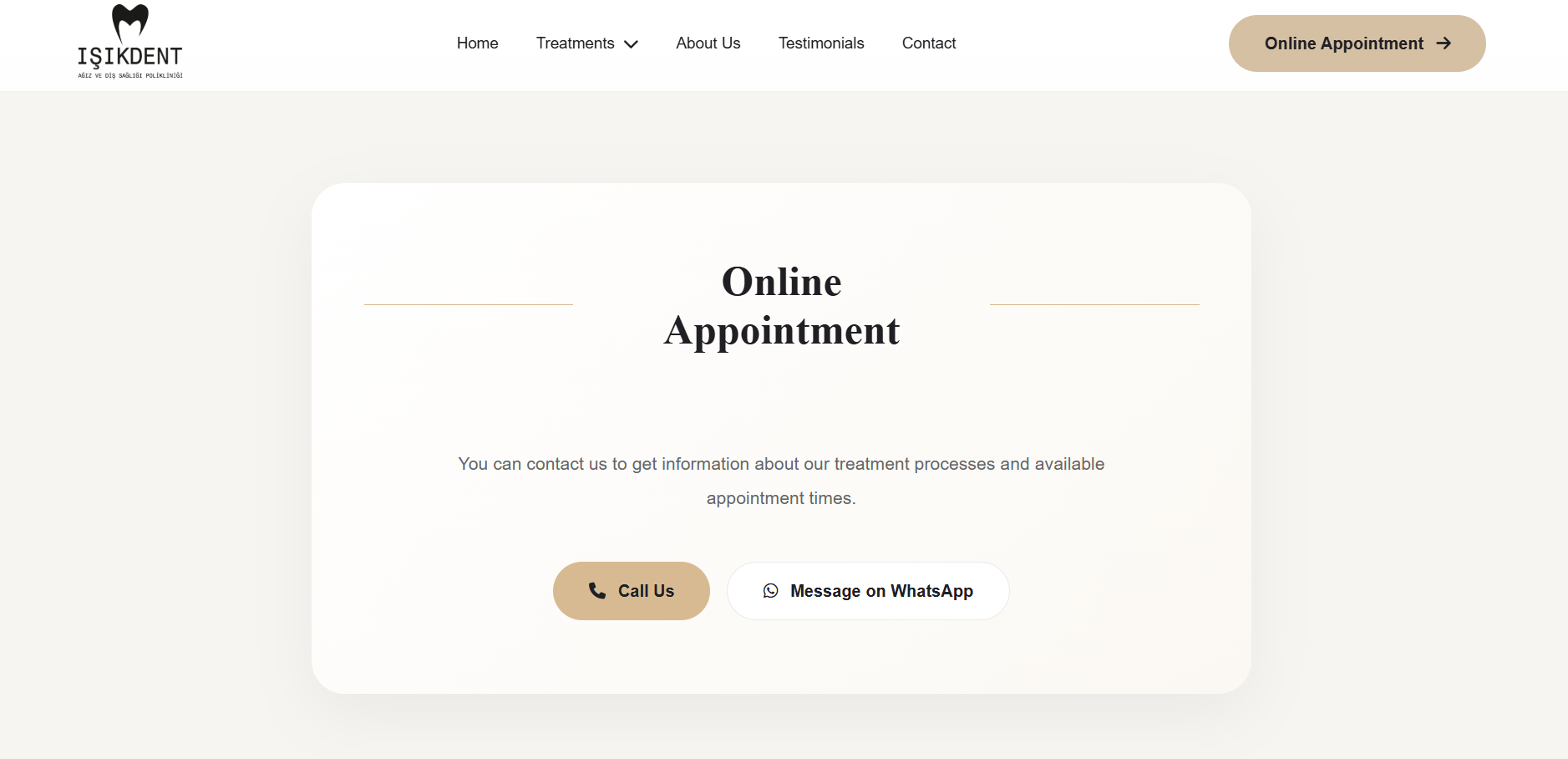 Online Appointment Page